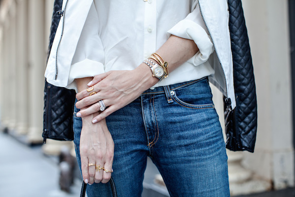 stacked delicate gold jewelry 
