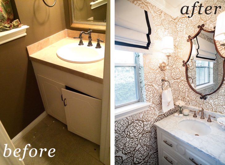 lowes powder room before and after