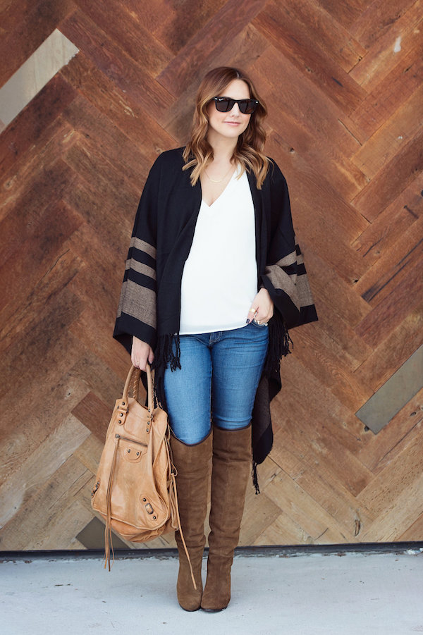 How to wear a fall cape with over the knee boots.