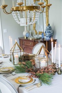 HOUSE of HARPER's brass and gold holiday tables cape