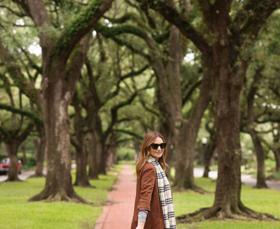 how to style over the knee boots and a blazer