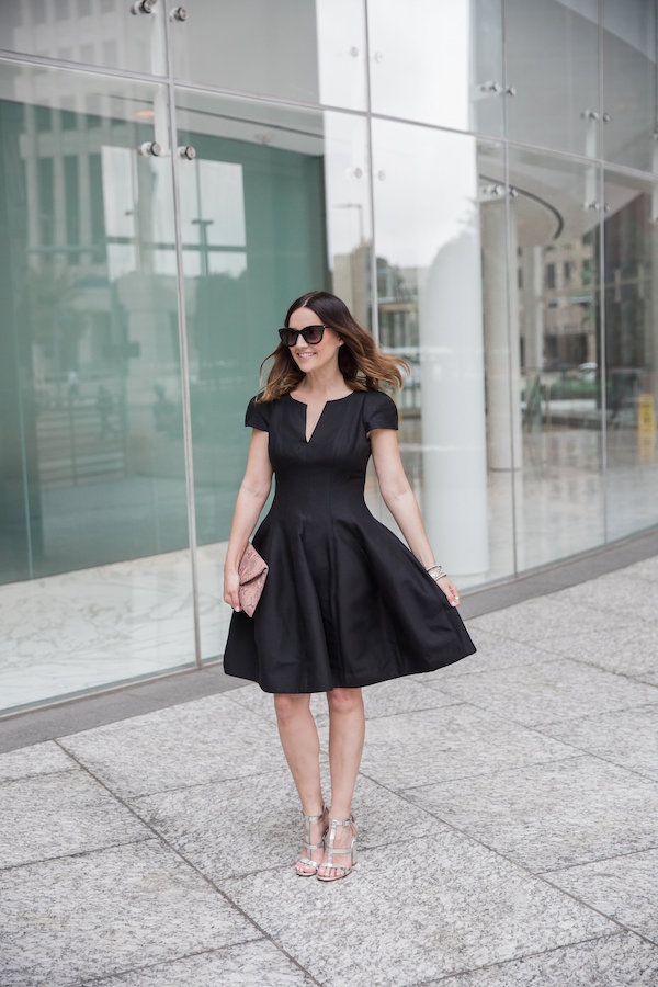 how to style a black cocktail dress for a wedding