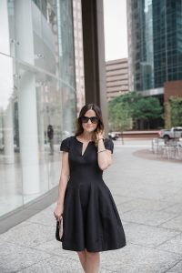 how to style a black cocktail dress for a wedding