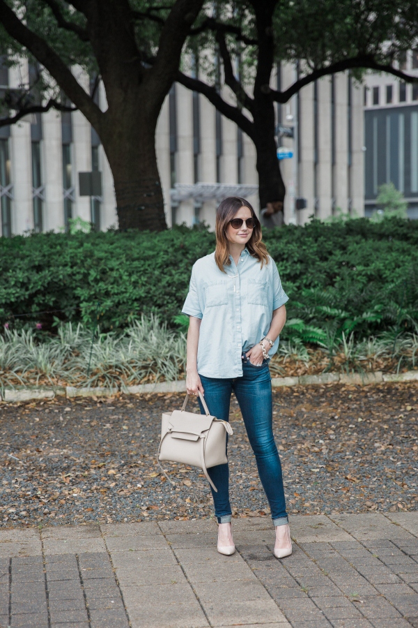 how to style chambray on denim
