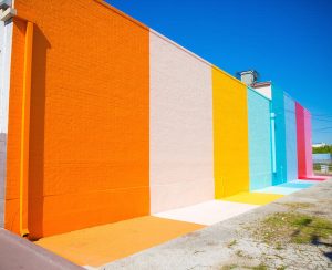 HOUSE OF HARPER PICTURES IN FRONT OF THE SUGAR AND CLOTH COLOR WALL IN HOUSTON