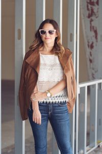 how to wear leather and lace for fall