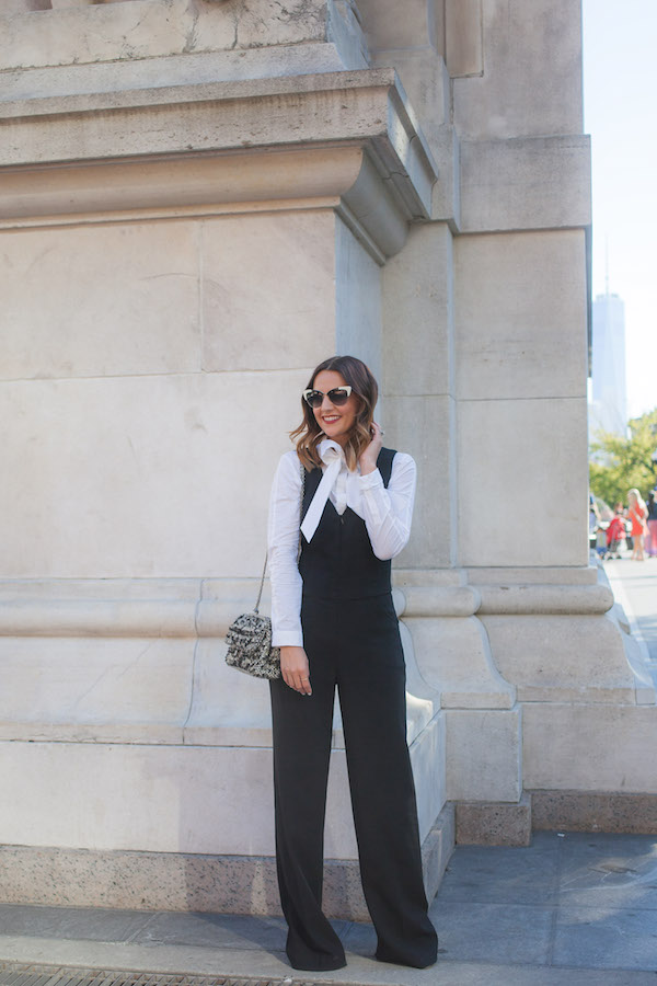How to style Trina Turk black Andrina jumpsuit 