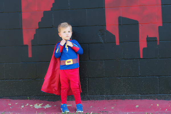 matching baby and toddler super hero costumes