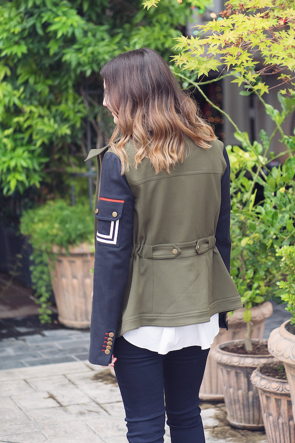 Caroline styles Veronica Beard's Skyline Army Jacket + giveaway