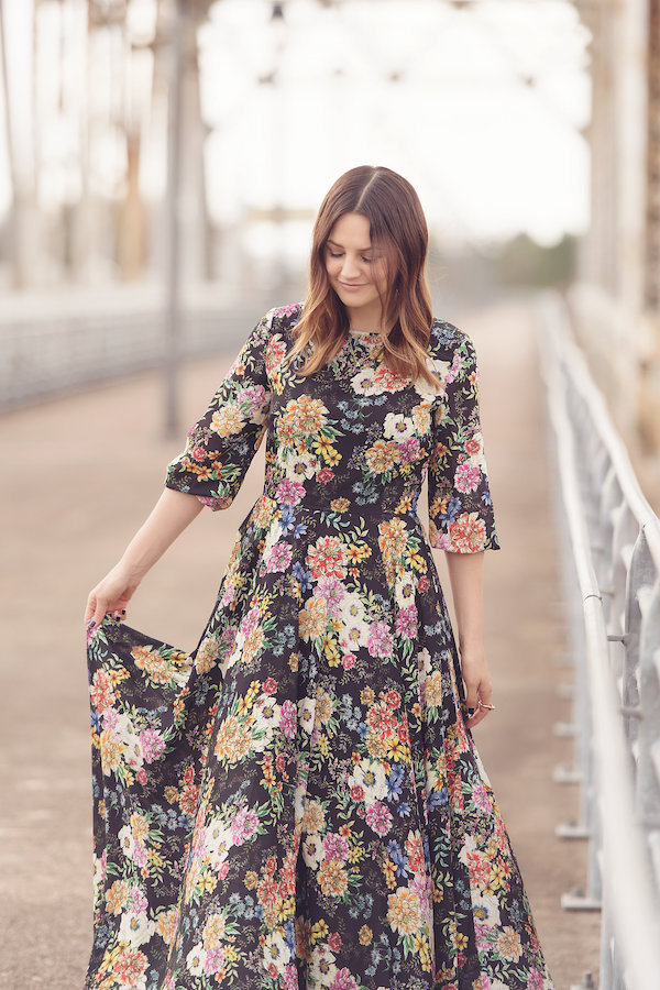 how to style a boho chic, floral maxi dress.