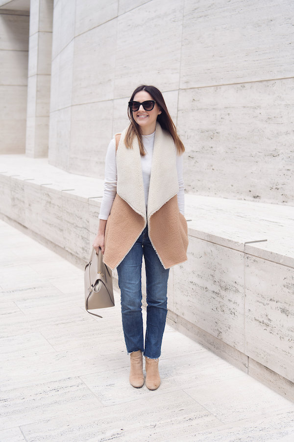 how to style a shearling vest