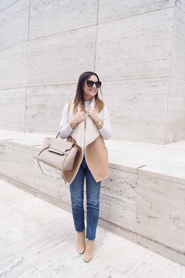 how to style a shearling vest