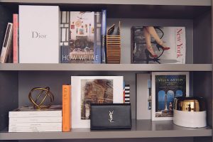 how to style office book shelves