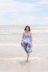 Caroline styles a gingham maxi dress for a day on the beach | HOUSE of HARPER