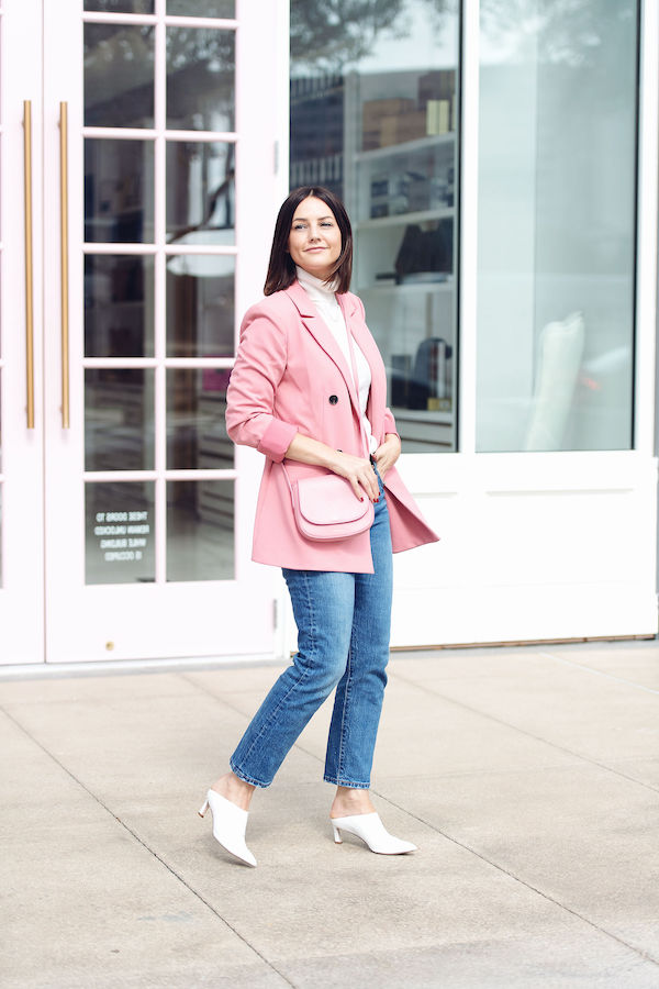 Winter Outfit Inspiration from House of Harper: Styling a Pink Blazer