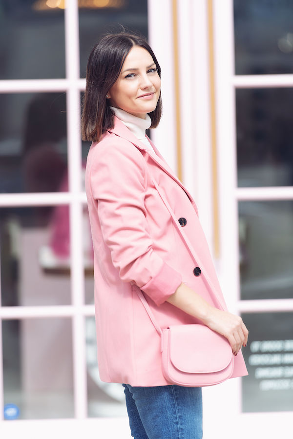 Winter Outfit Inspiration from House of Harper: Styling a Pink Blazer