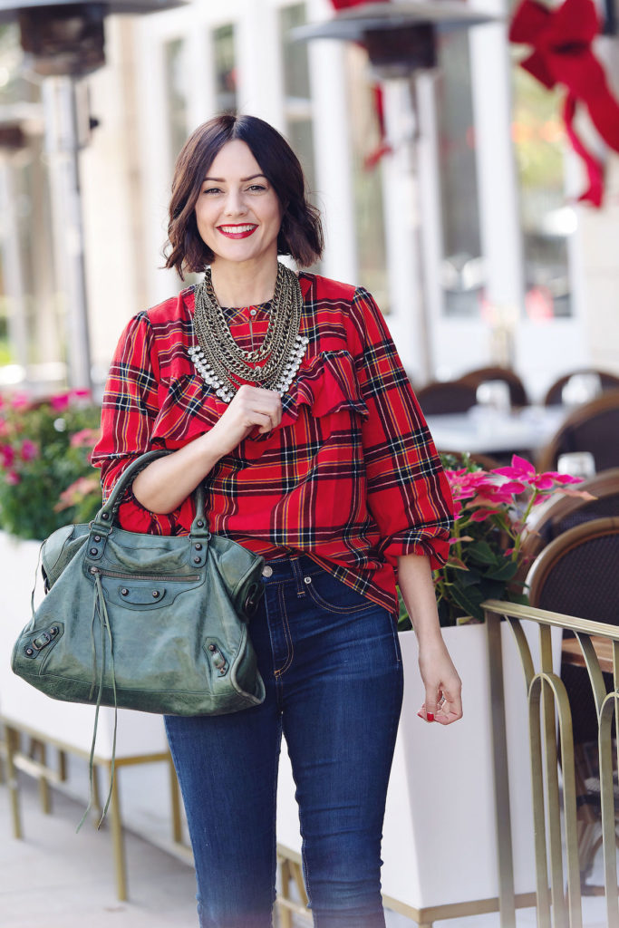 House of Harper Red Plaid Holiday Outfit