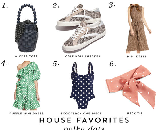 I've rounded up buy favorite polka dot pieces including a scoop back one piece swim suit, neck tie, ruffle dress, and more!