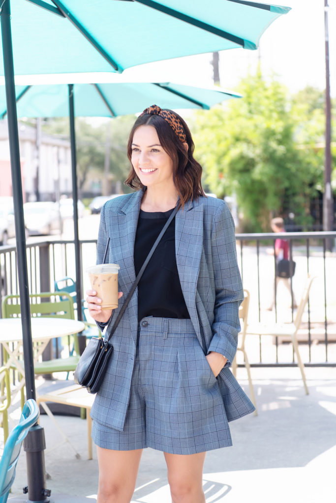 I love a matching short set for a playful more casual take on a traditional suit. Of course, this blazer with carry me into fall and looks perfect with jeans layered over my favorite t-shirt, as well. #ootd #falloutfit #outfitinspo