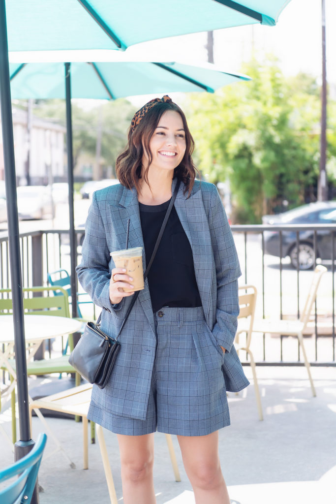 I love a matching short set for a playful more casual take on a traditional suit. Of course, this blazer with carry me into fall and looks perfect with jeans layered over my favorite t-shirt, as well. #ootd #falloutfit #outfitinspo