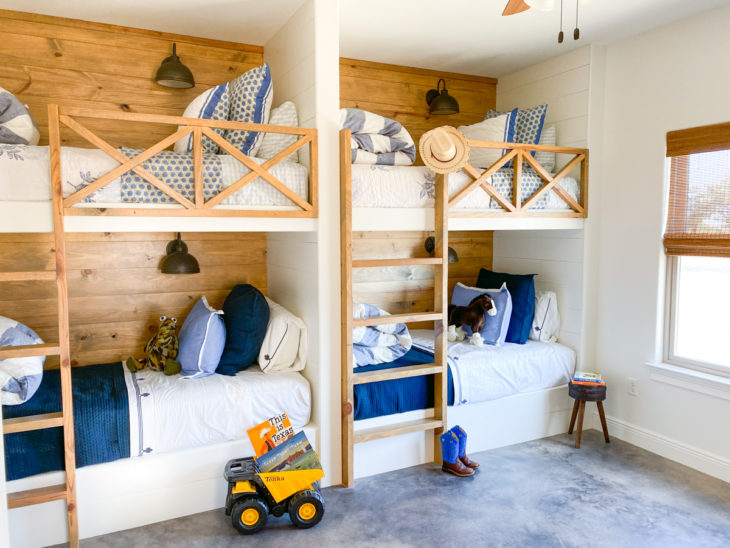 Blue and White Bunk Room Inspiration